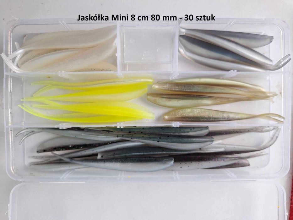 Jaskółka Mini 80 mm 8 cm 30 sztuk przynęt sandacz szczupak okoń