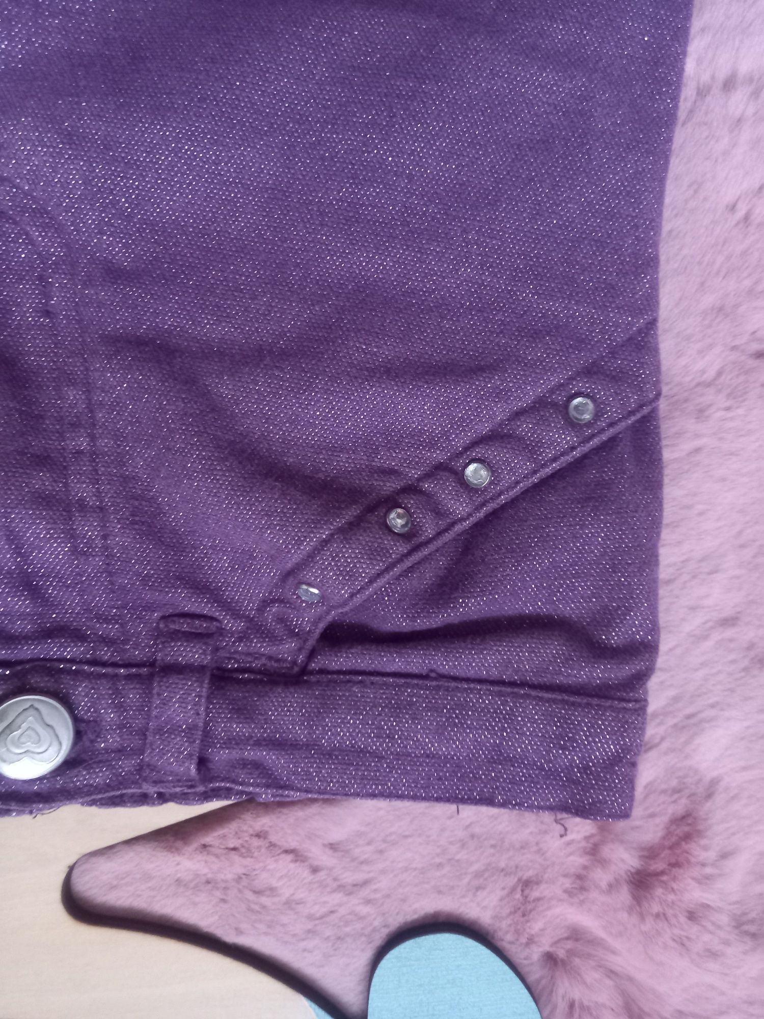 Spodnie dzwony fiolet srebrną nitką girl2girl 5-6 lat 116 cm