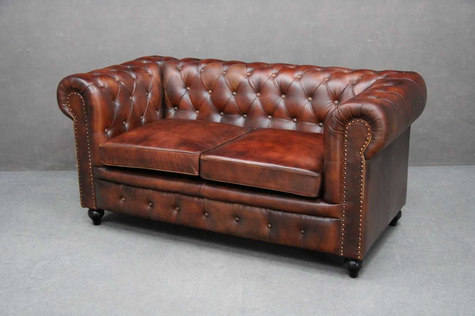 Wypoczynek Chesterfield sofa 3+2+fotel skóra naturalna BGM24.pl B 6267