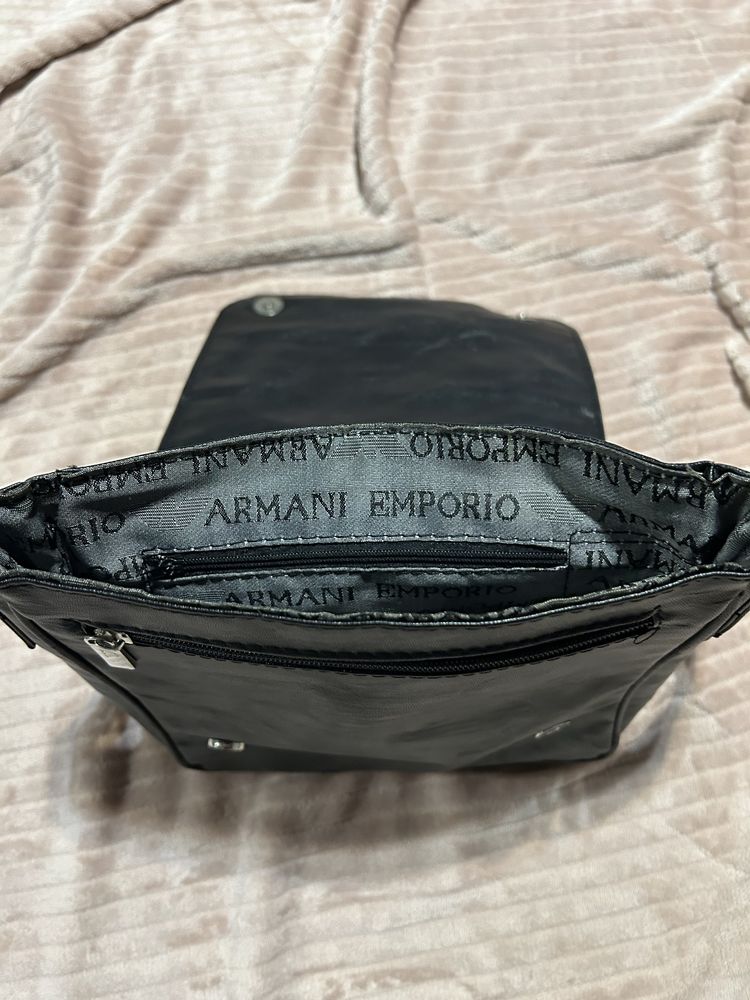 Skórzana czarba Torebka Emporio Armani