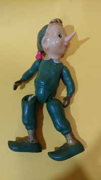 Кукла Буратино целлулоид 18 см. подвижная игрушка СССР , золотой ключи