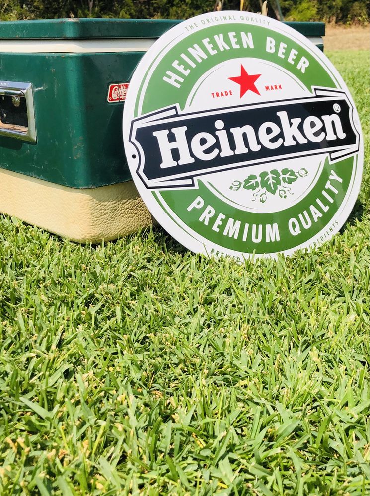 Heineken placa esmaltada 40cm diam
