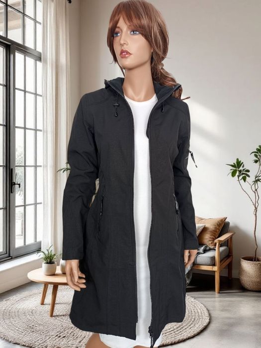 Czarny płaszcz softshell przeciwdeszczowy xs Isle Jacobsen outdoor tre