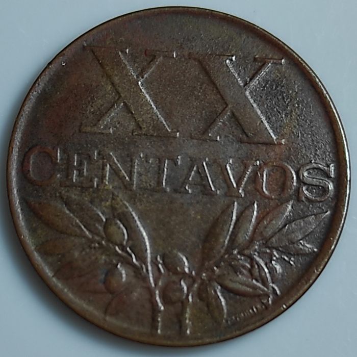 Moeda Eixo Vertical 20 Centavos 1964 - MBC/BELA
