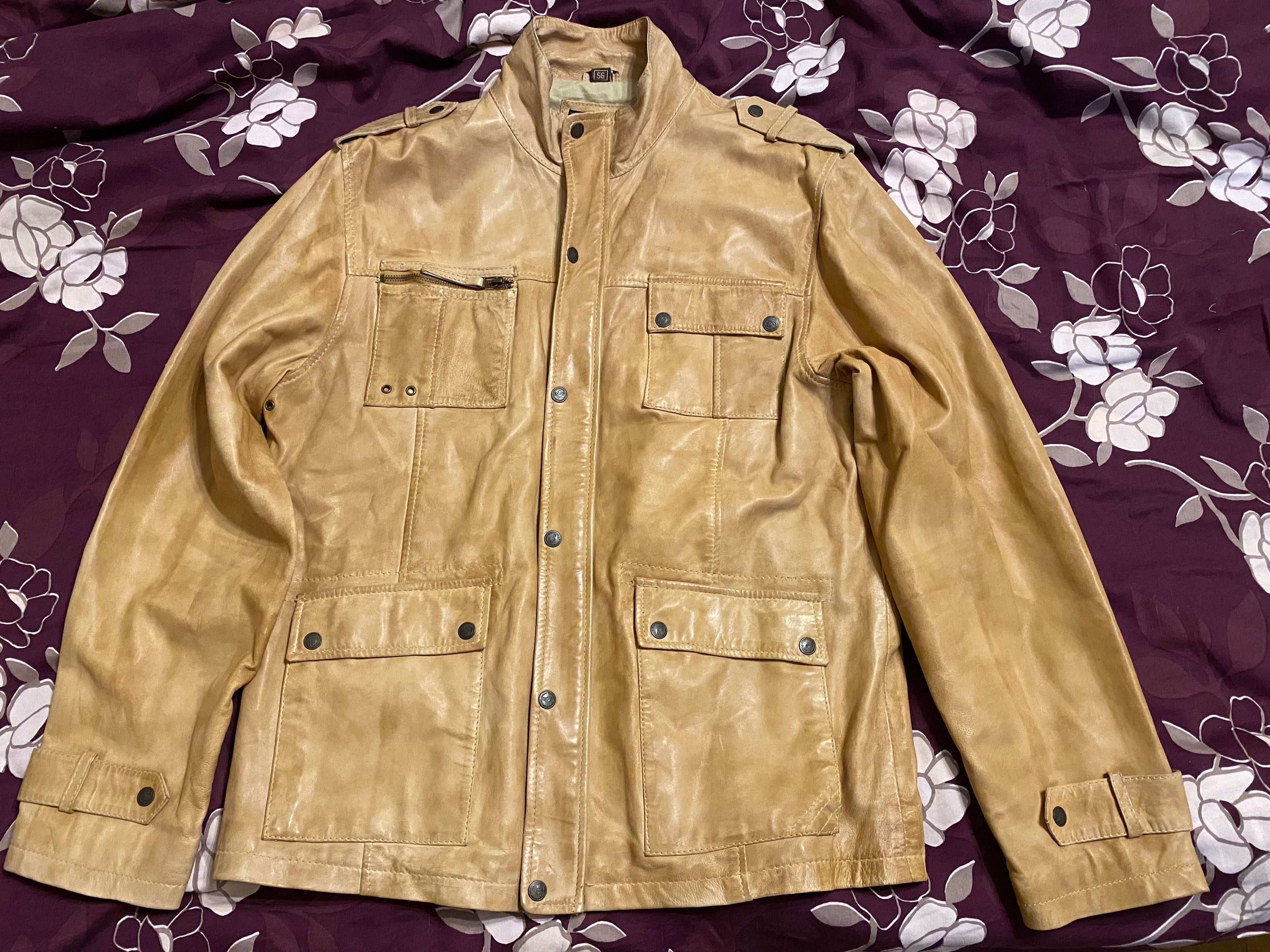 Кожаная куртка,  из натуральной лайковой кожи, куплена в Европе