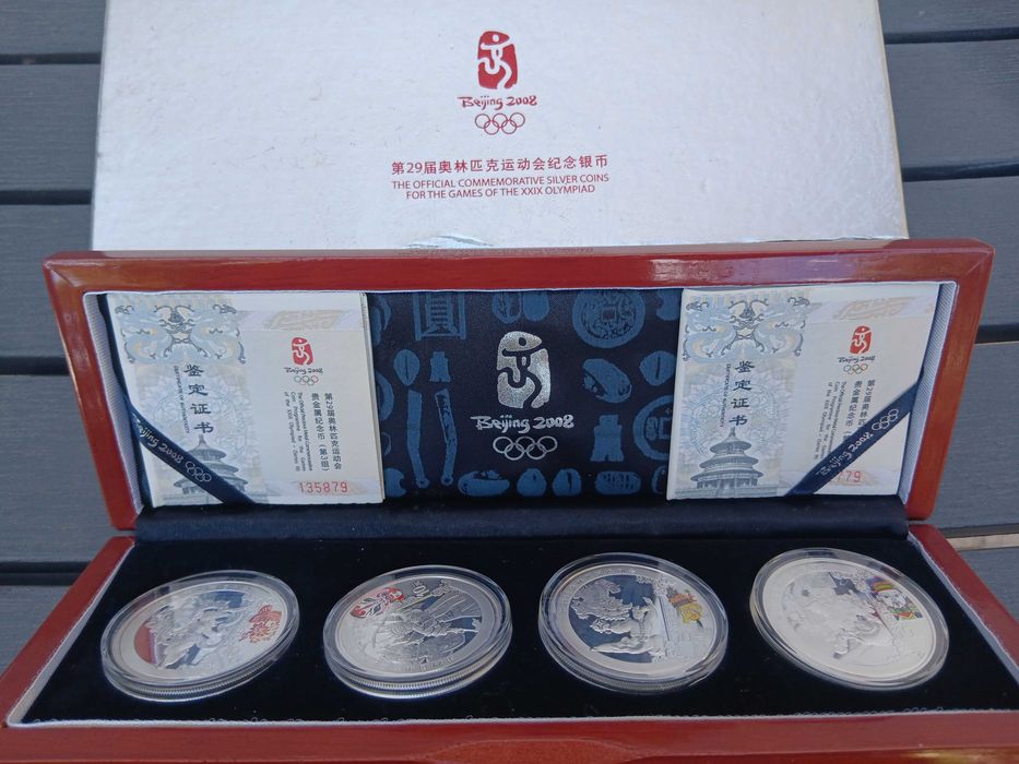 Moedas comemorativas Beijing 2008 em prata