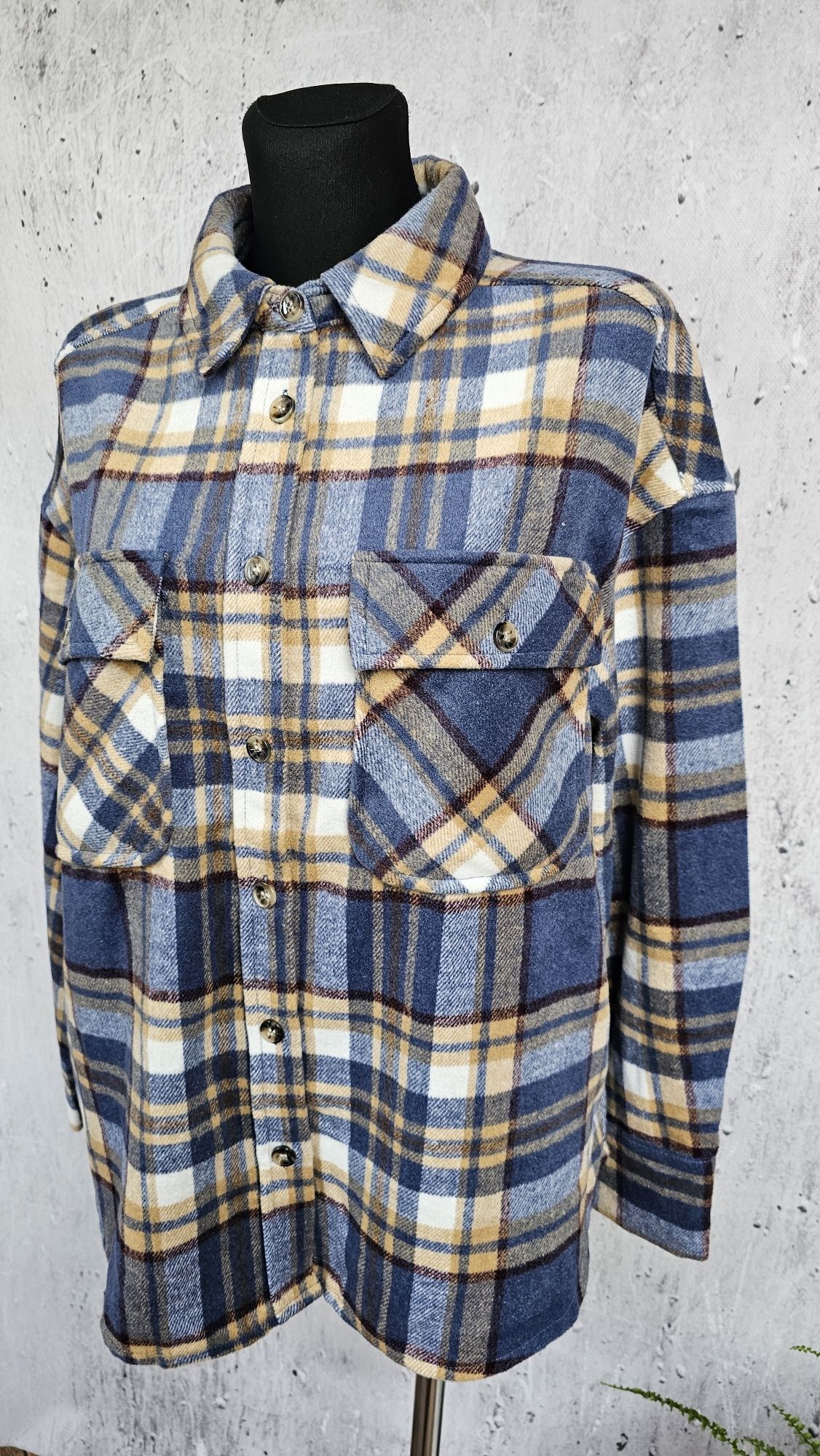 Koszula damska w kratę flanelowa r 38/40