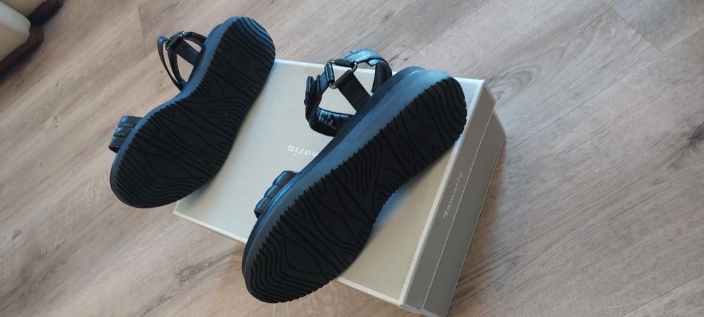 Tamaris sandalias em couro t 36