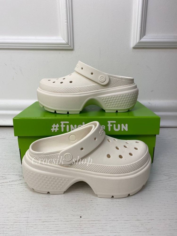 Жіносі крокси на платформі crocs stomp clog