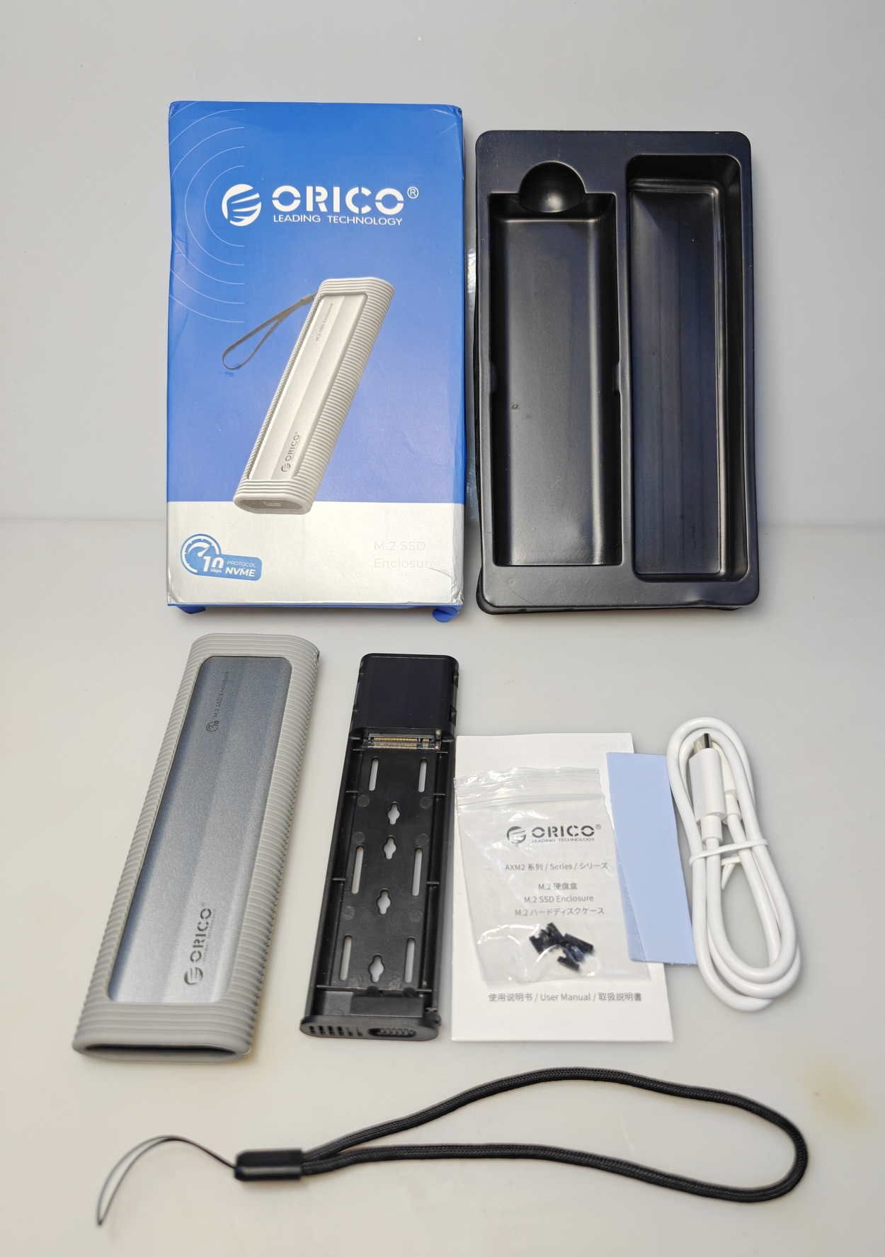 Orico M2 NVME PCIe HDD Box SSD карман 10Gbit/s AXM2-D2-GY внешний HDD