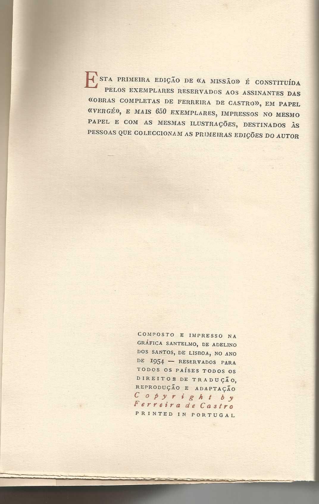 Ferreira de Castro - A Missão (1.ª edição)