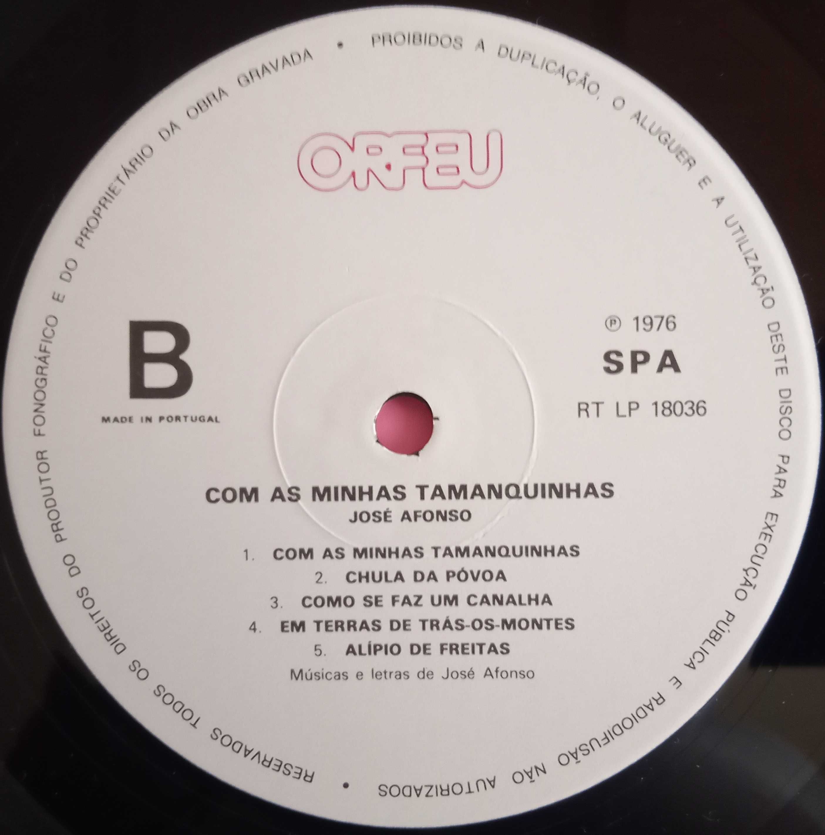 José Afonso	- - - - -		Com as Minhas Tamanquinhas	- - - - -	LP