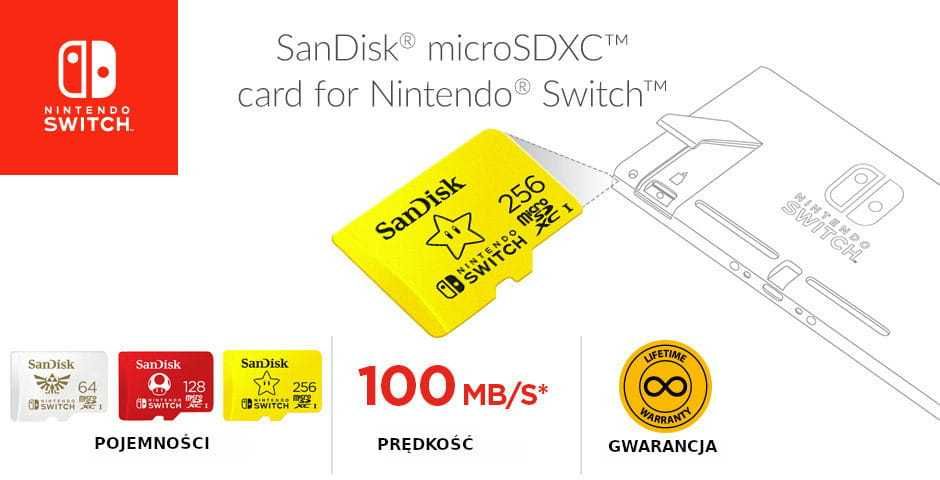 Karta microSD SanDisk Extreme Nintendo Switch 64 GB