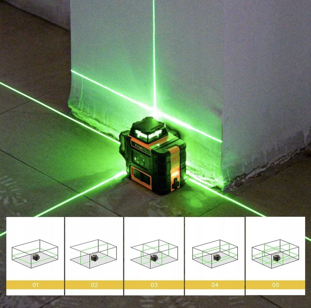 Poziomica laserowa 3x360 stopni 3D tryb samopoziomowania Kaiweets
