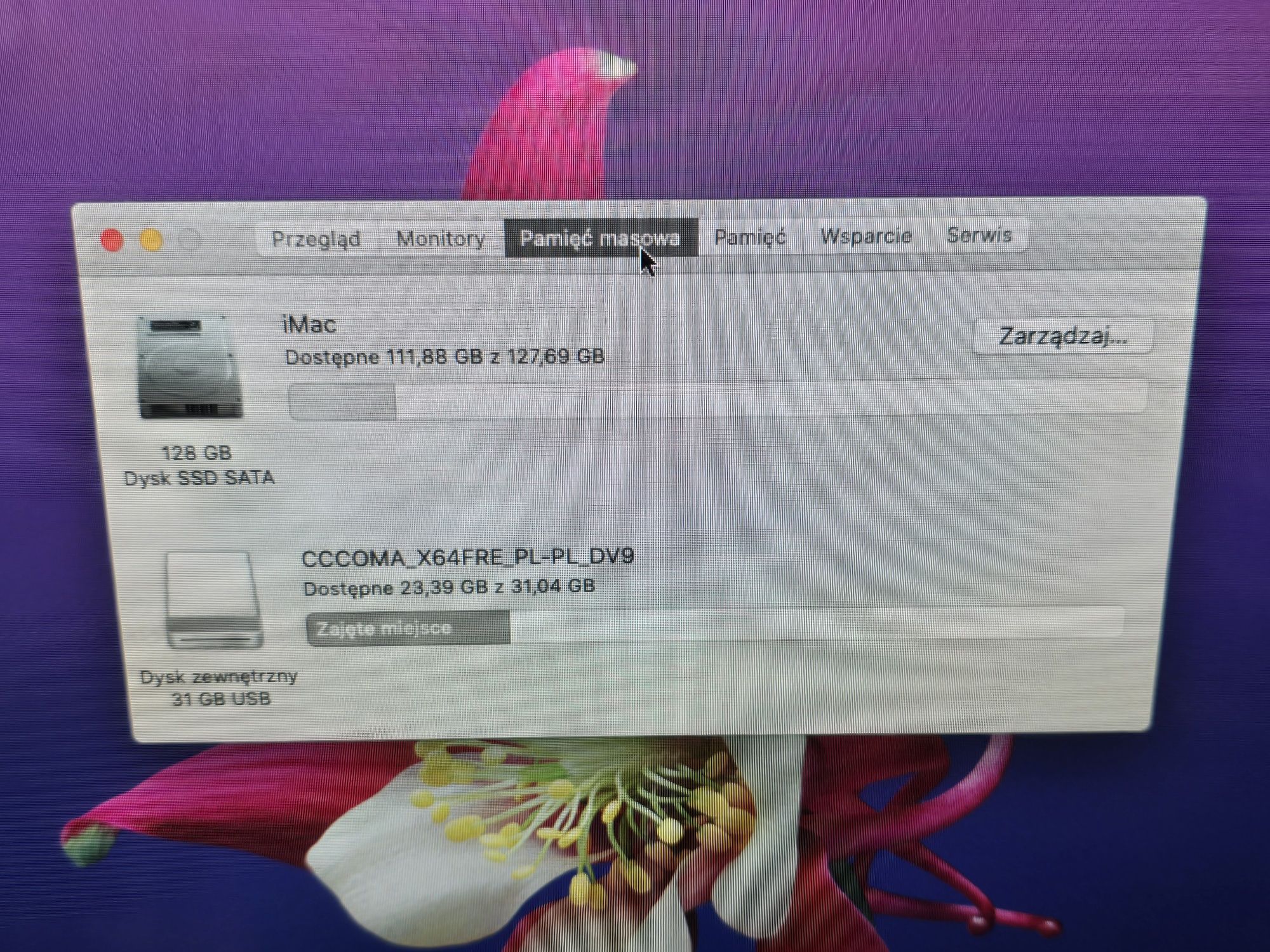 Komputer Stacjonarny z Monitorem Apple iMac 24' 8GB RAM Dysk SSD Catal