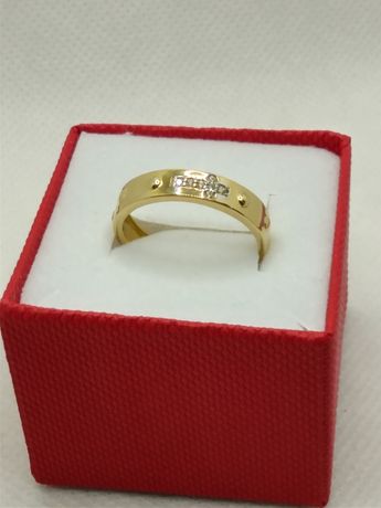 Złoty pierścionek różaniec, złoto 585