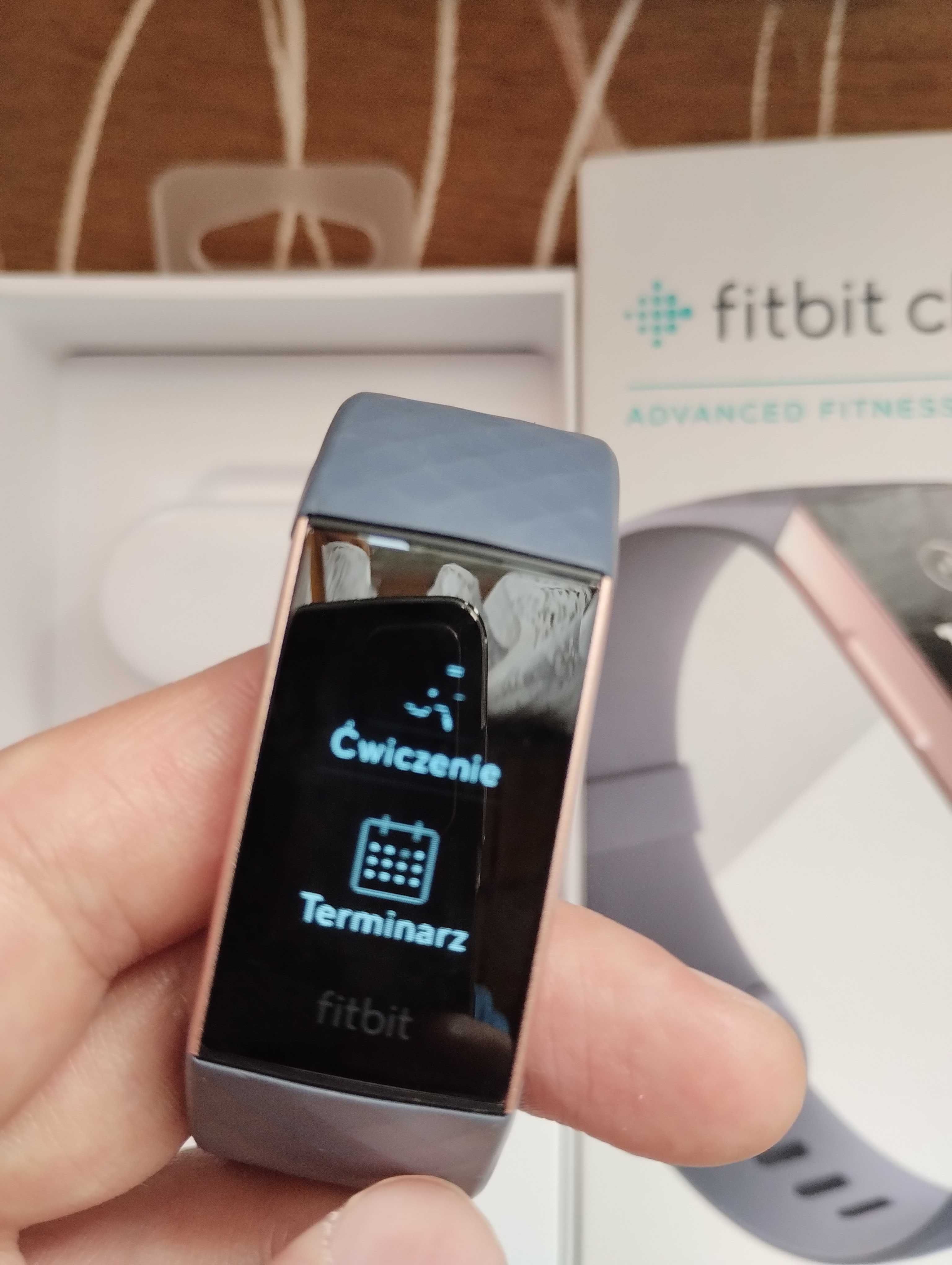 Smartwatch opaska fitness Fitbit Charge 3 różowe złoto Bransoletka