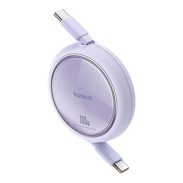 Kabel wysuwany Baseus Free2Draw Mini Usb-c - Usb-c 100w 1m - fioletowy