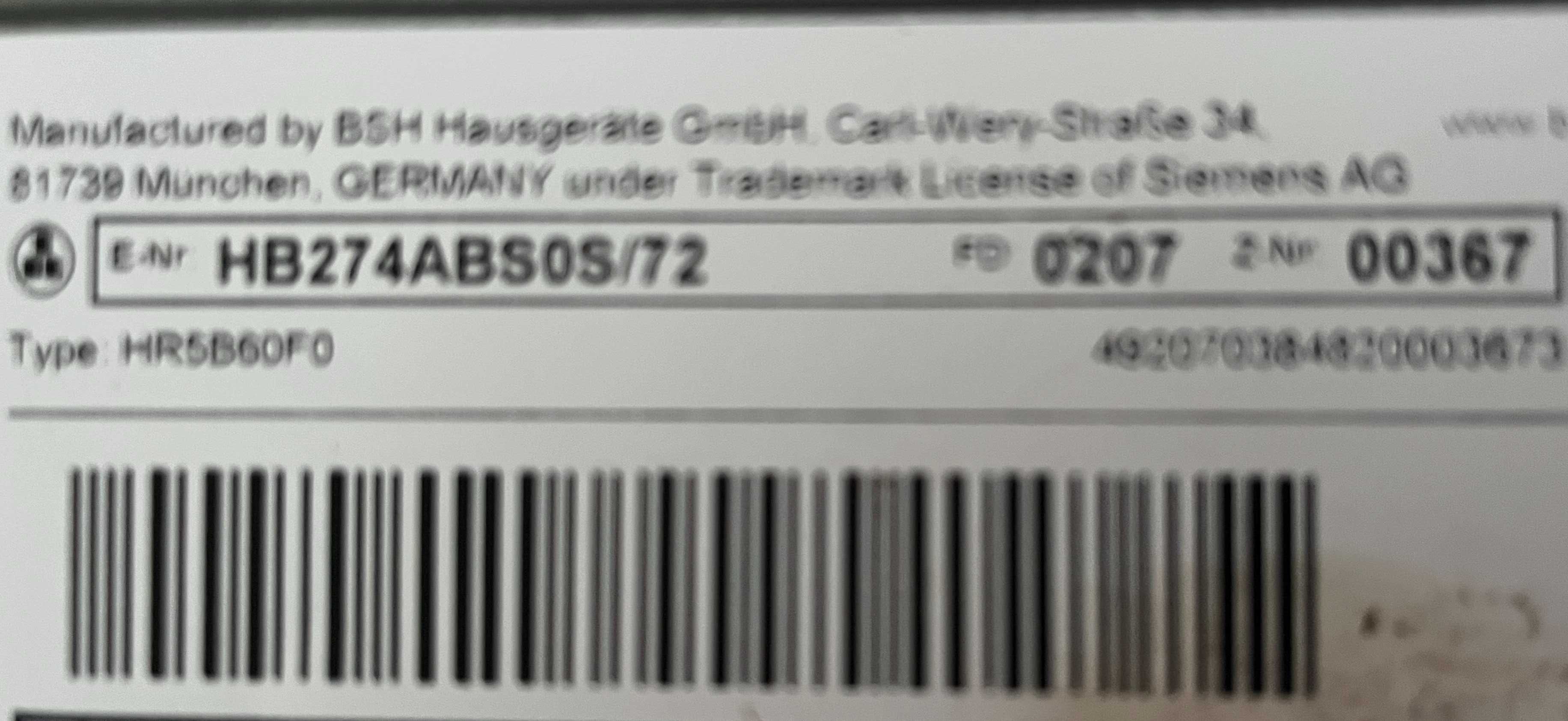 2022рік Духовка чорне скло Siemens HB274ABS0S піроліз Made in Germany