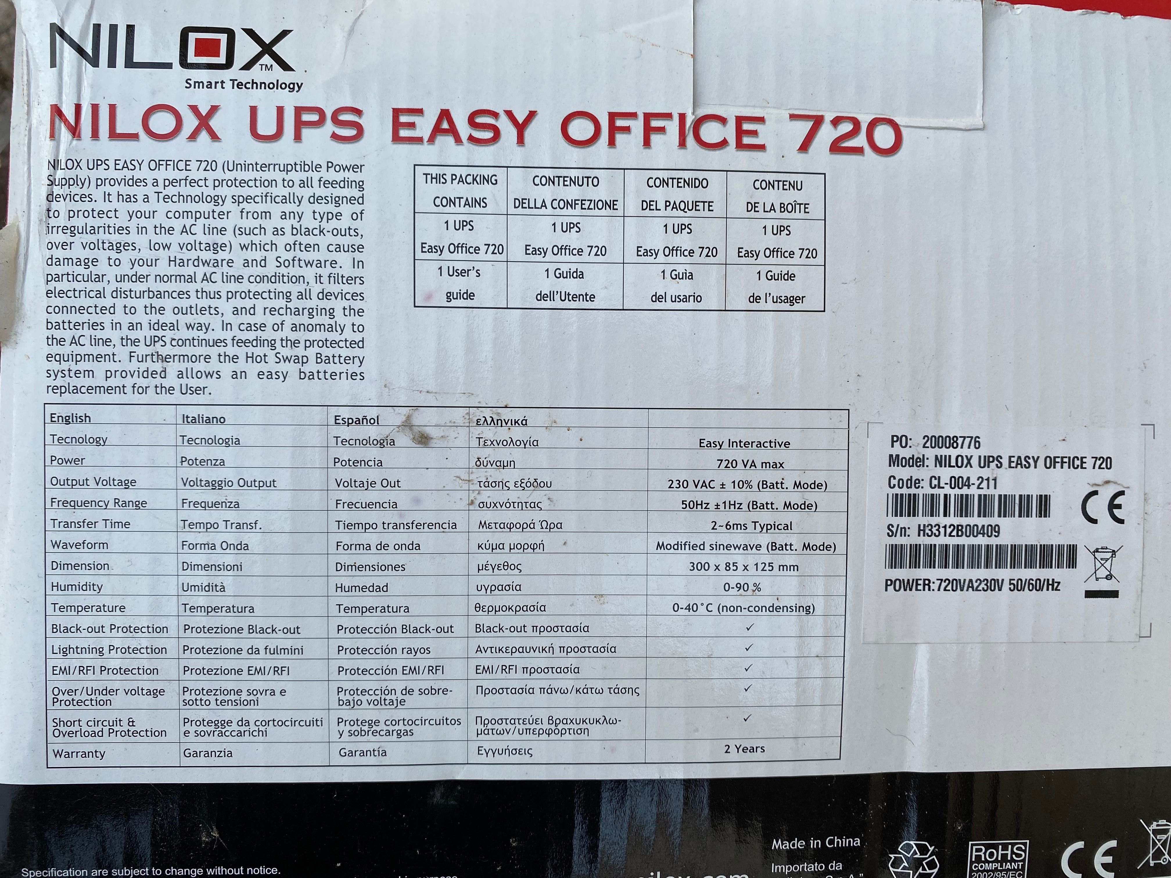 UPS Nilox easy office 720