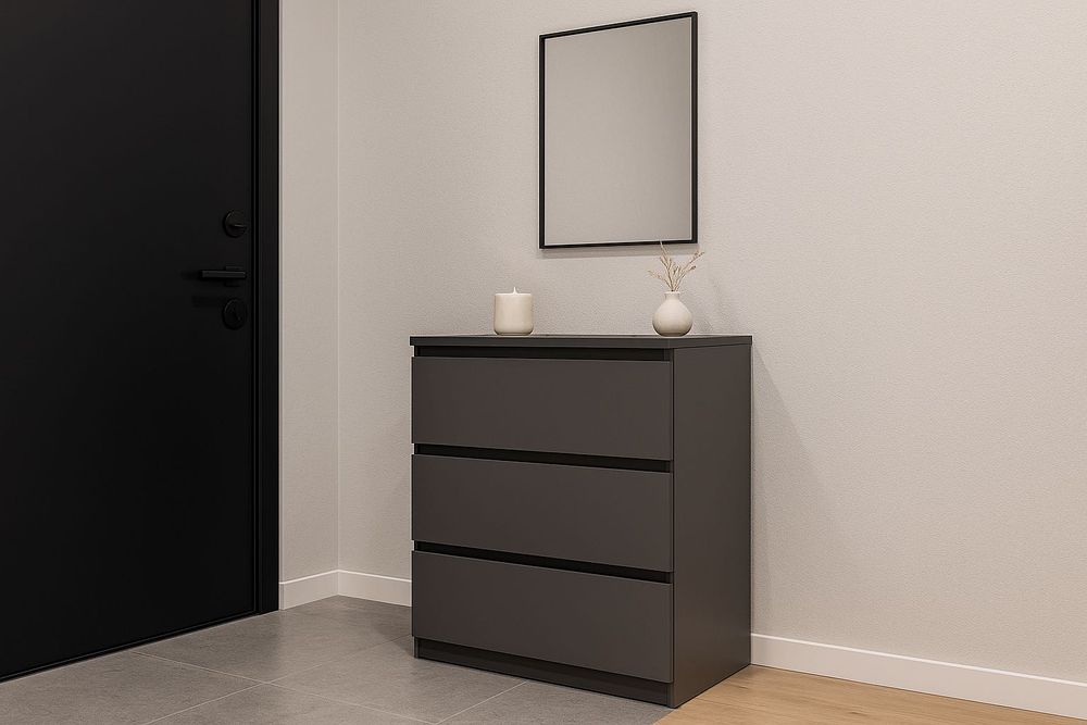 АКЦІЯ!!! Комод в спальню, офісний на 3 шухляди 60х40х77.4см БІЛИЙ