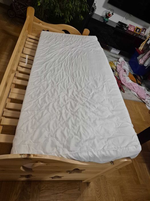 Łóżko drewniane 80/180 dziecięce, stelarz wzmocniony