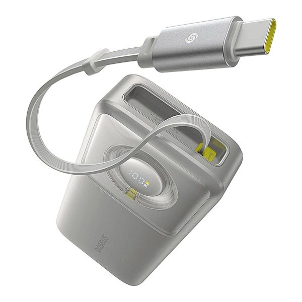 Powerbank Baseus Free2Pull 20000mAh 65W ze zwijanym kablem USB-C - sza