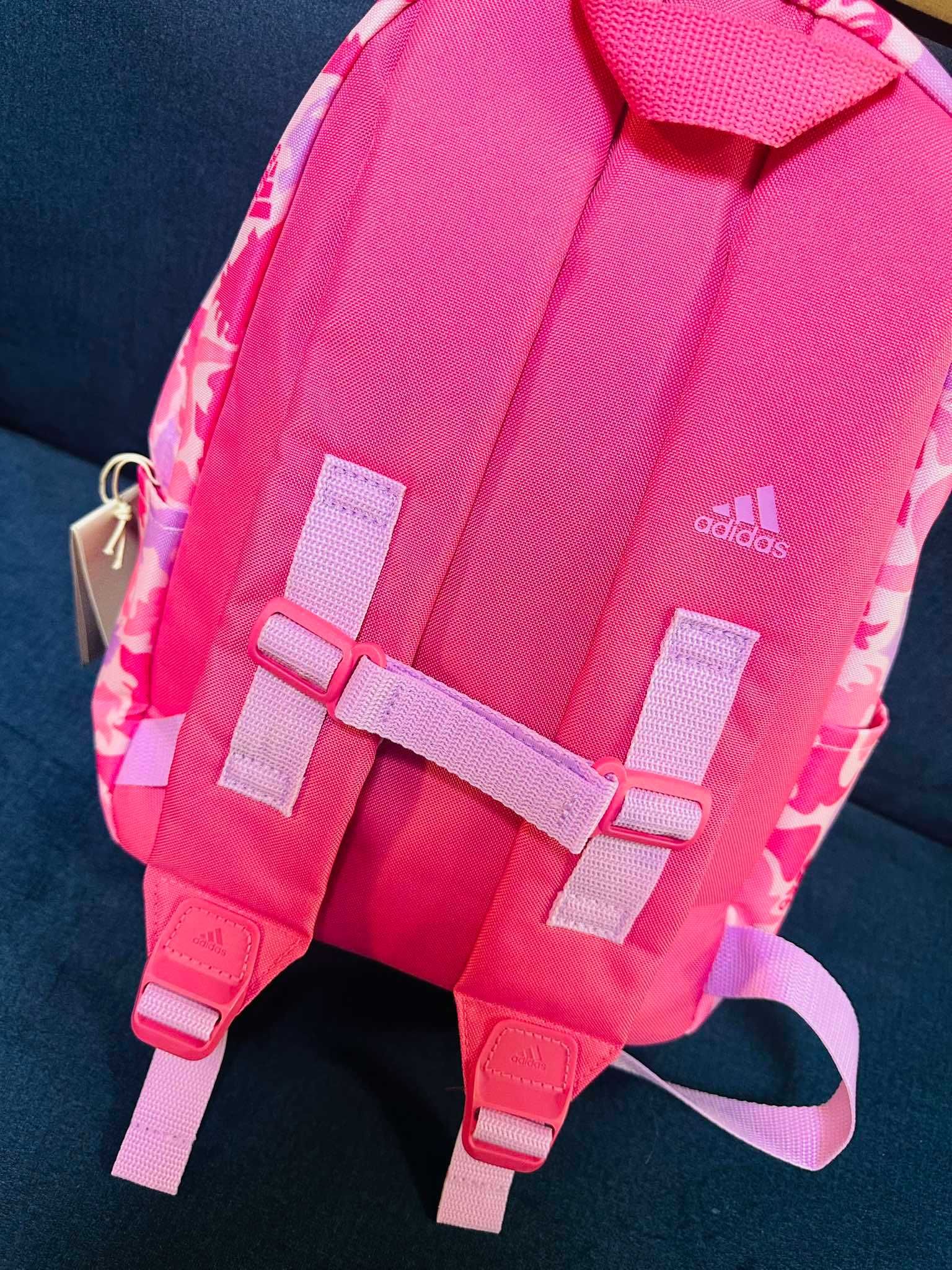 Plecak szkolny do szkoły przedszkola Adidas różowy dinozaury  IS0923