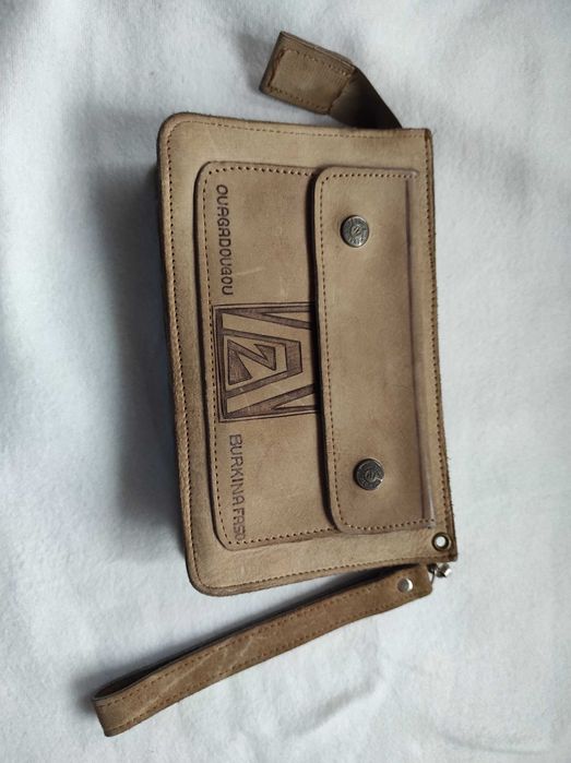 Saszetka skórzana. Manufactura  OUAGADOUGOU , Afryka zachodnia