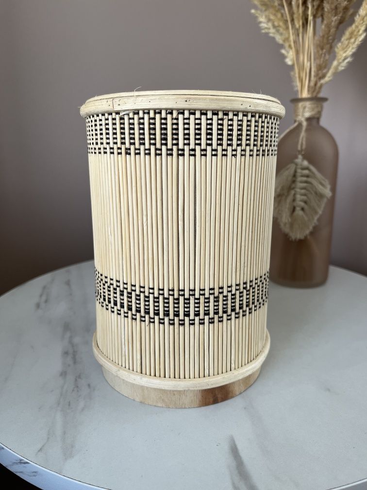 Lampa Mingus na baterie bambus rattan drewno Boho retro vintage nowa