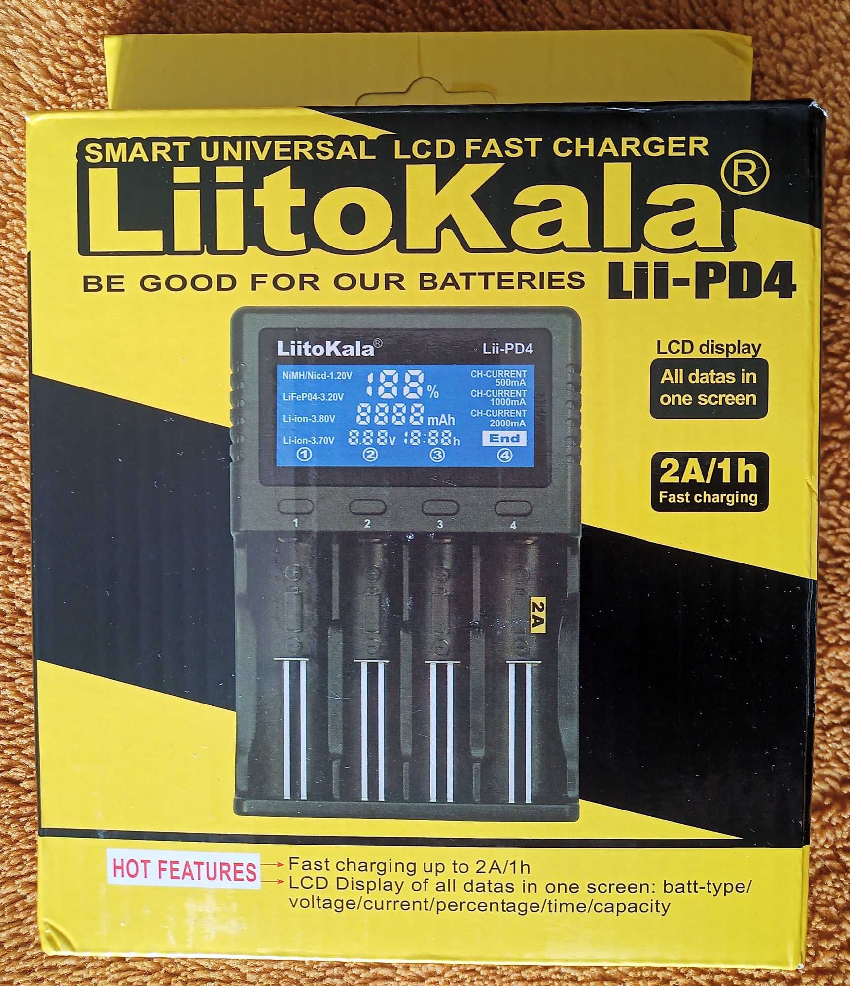 Ładowarka Akumulatorów Baterii LiitoKala Lii-PD4 AA AAA
