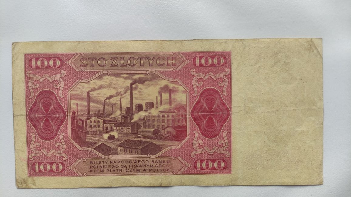 Banknot Polski 100 złotych 1948rok. Seria FK