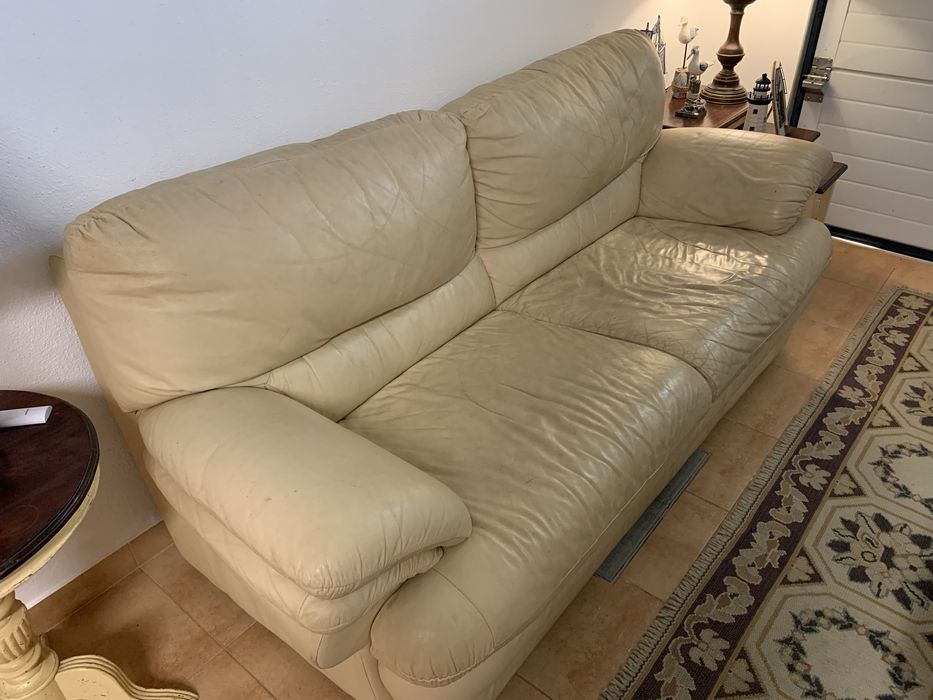 Sofá em pele, 3 lugares