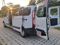 Ford Transit Custom Long 9 osób Skrzydełka Salon PL II Wł. Przebieg 122tyś km Tempomat