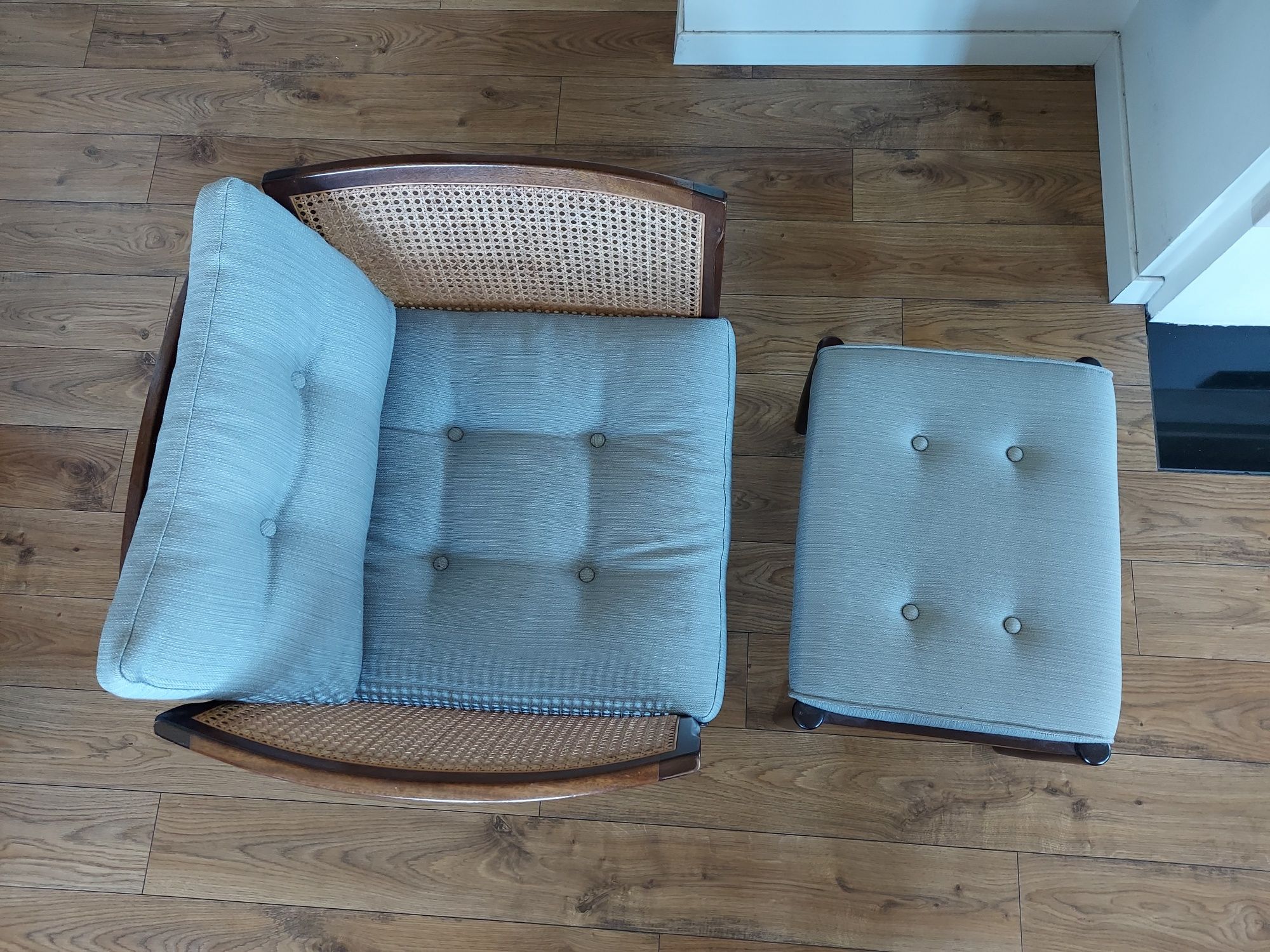 Fotel z podnóżkiem Lounge Silkeborg proj Wikkelso Vintage Eames lata60