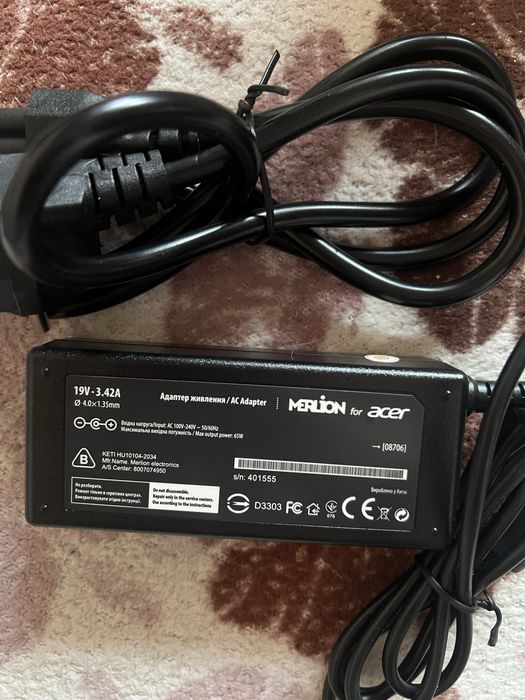 Блок для зарядки на ноутбук Acer 19V 3.42A 65 Вт