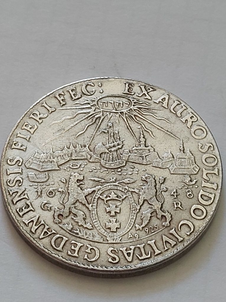 Moneta Dukat Gdański Imię Boga JHWH