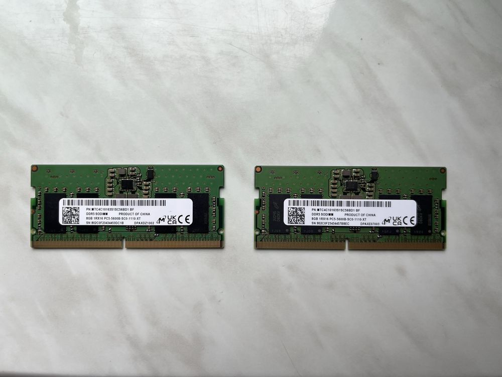 SODIMM 8Gb DDR5 5600 Micron MTC4C10163S1SC56BD1