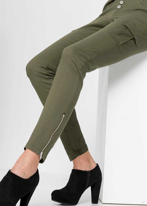Spodnie zielone na guziki stretch Bawełna Rozmiar 46