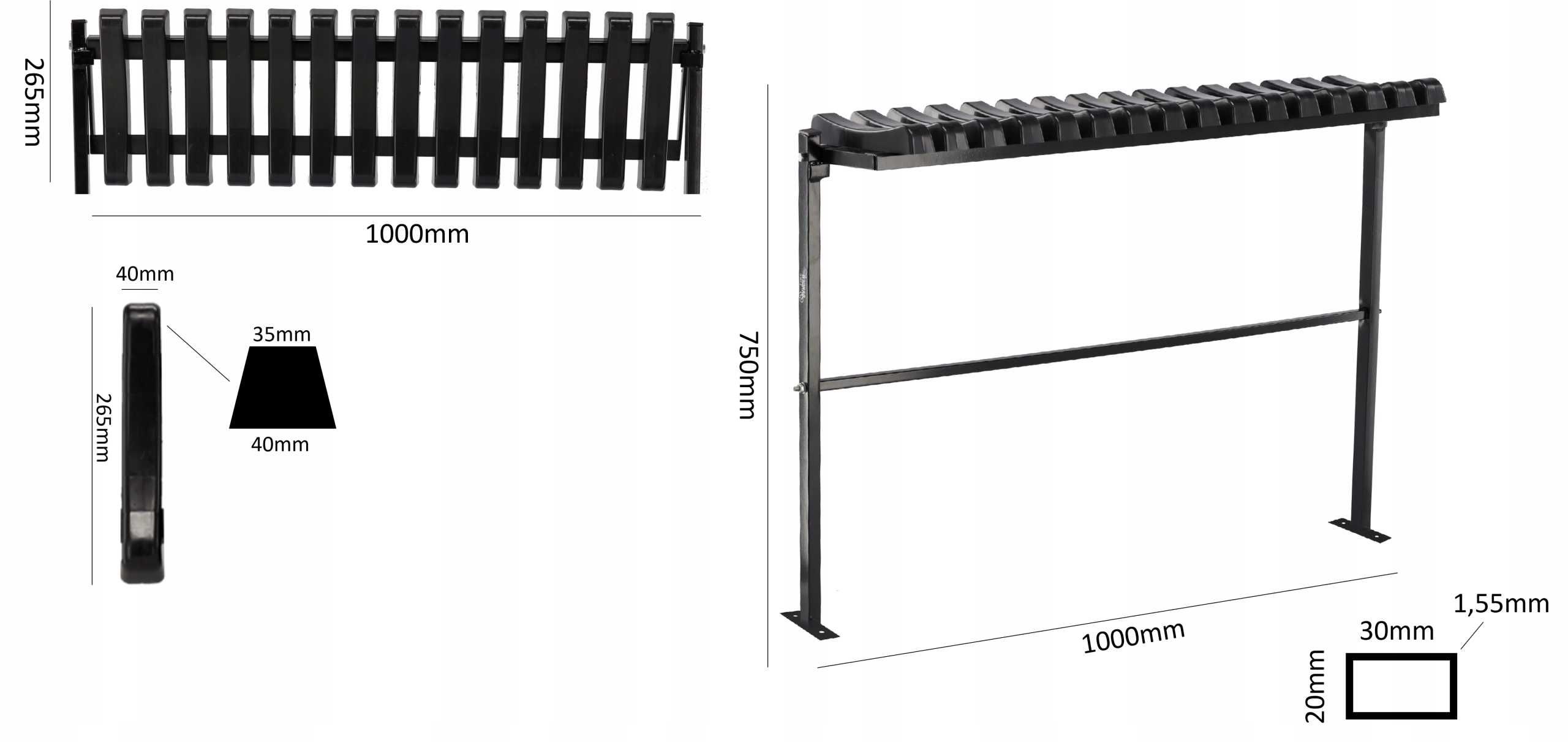 ŁAWKA NA CMENTARZ ławeczka cmentarna składana dł. 100 cm MEB8329