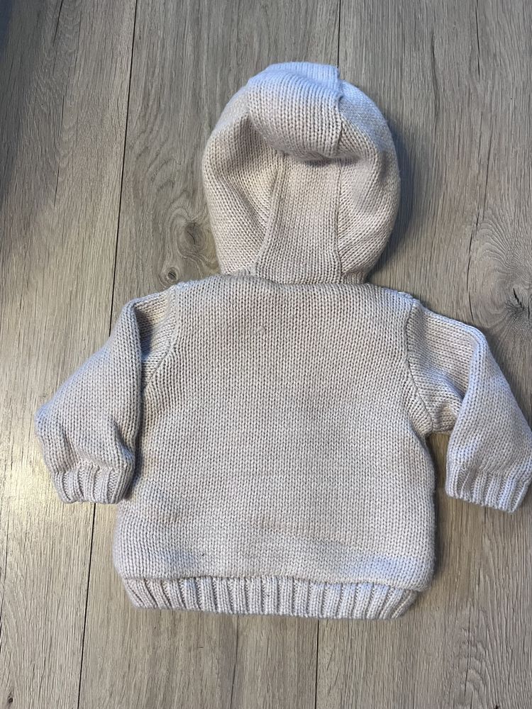 Sweter 62 In extenso gruby warkoczowy ciepły kurtka chrzest