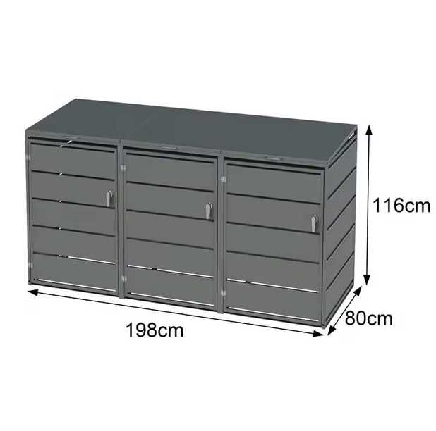 Zabudowa Koszy Na Śmieci 3x240L Obudowa Wiata Śmietnikowa Garaż+GRATIS