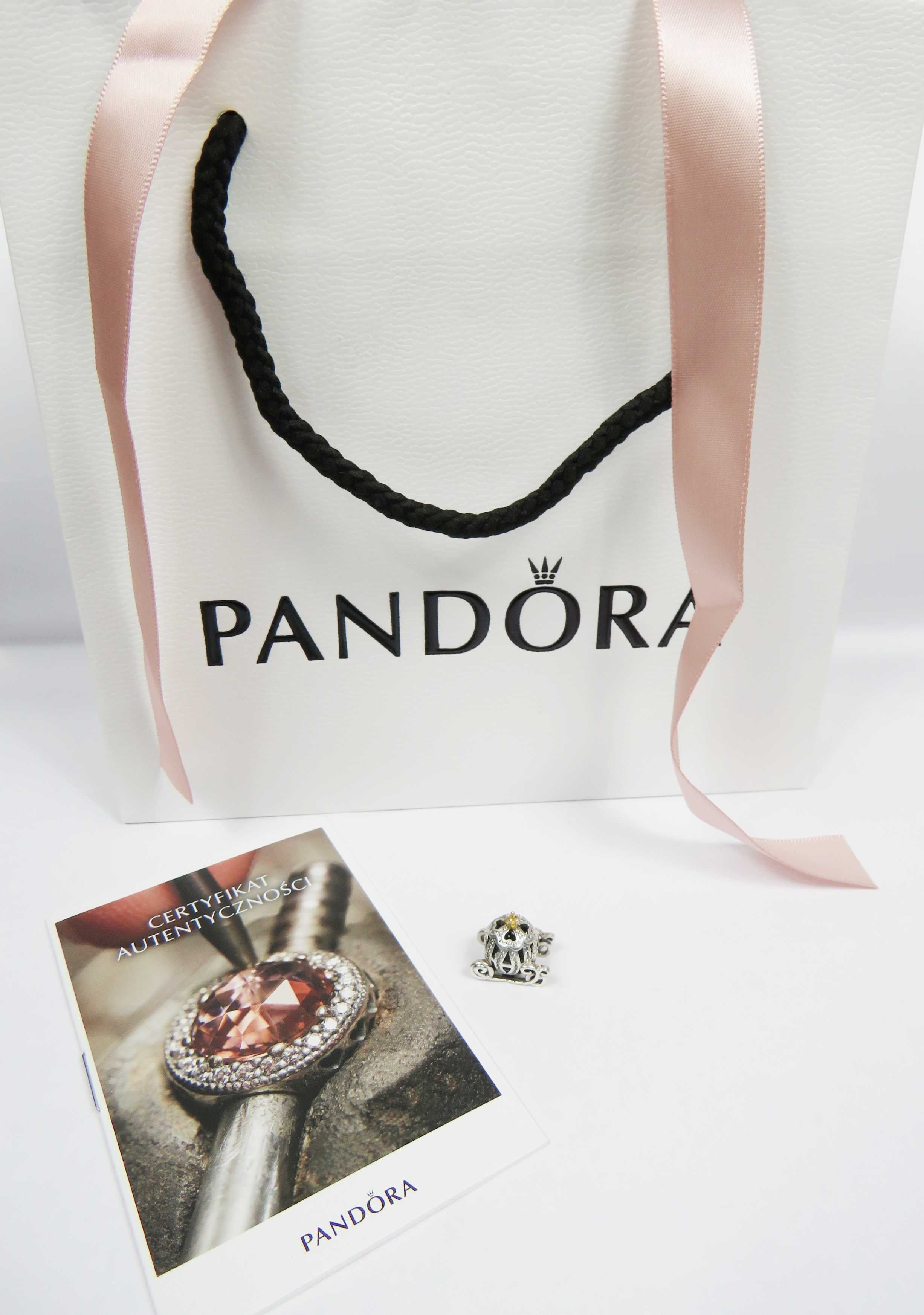 Pandora charms kareta Kopciuszka zawieszka Pandora z certyfikatem