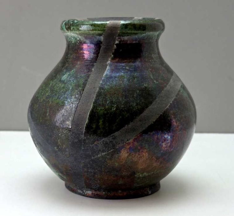 Wazon  ceramika artystyczna Studio Art Raku Ceramic - poł. XX wieku