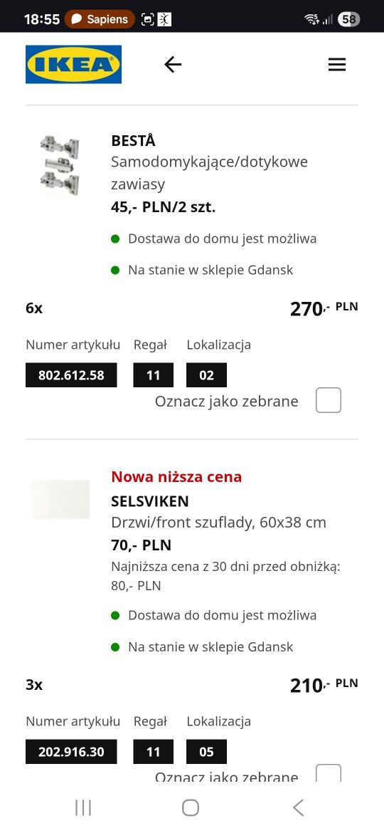 Komplet szafek Besta +Selsviken