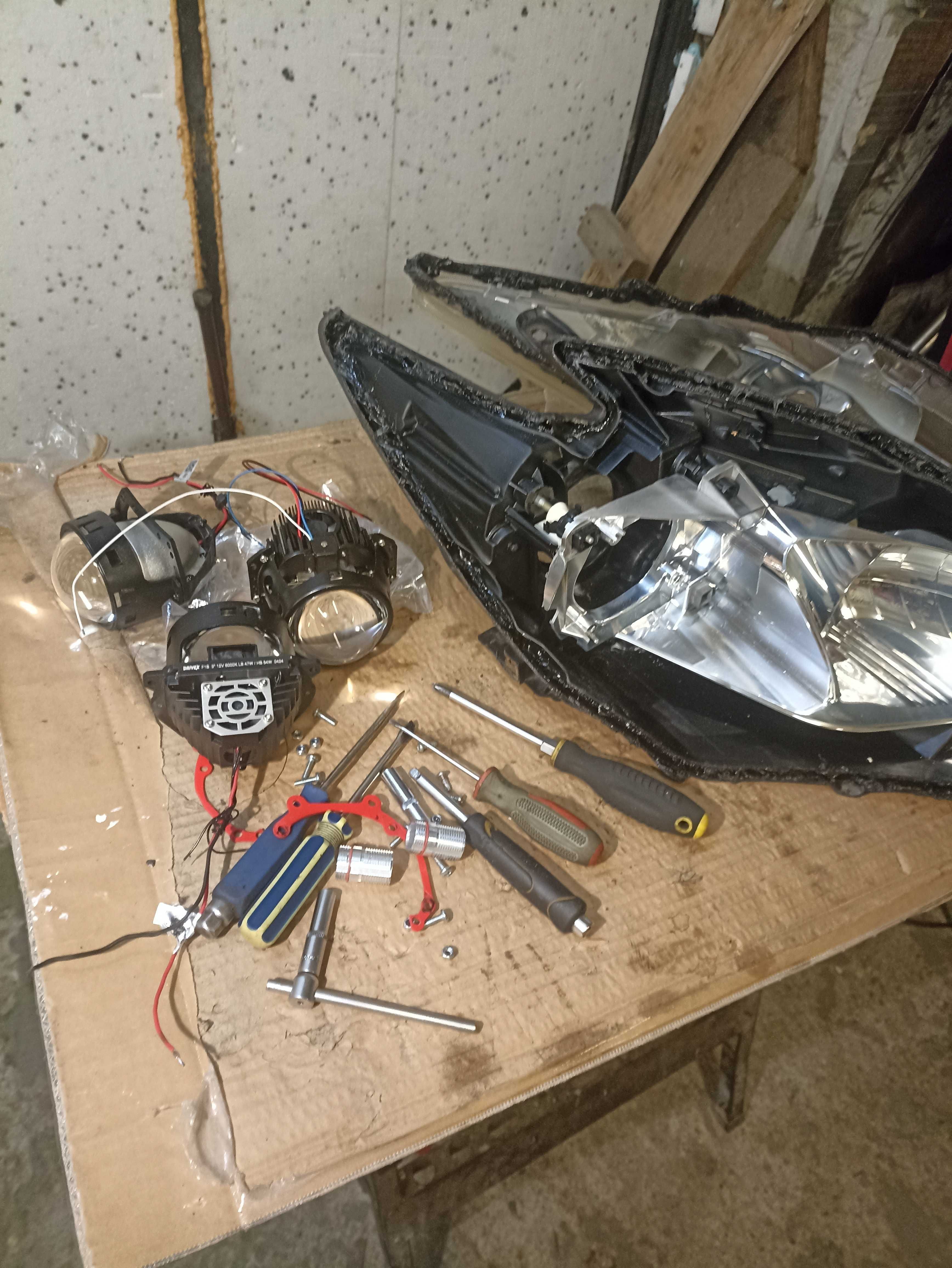 reflektor lampa regeneracja ремонт фар установка лэд линз Prius Plus +