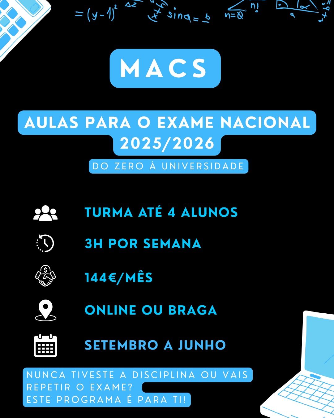 Matemática A ou MACS 2025/2026 - Preparação para o Exame Nacional