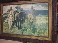 95×45см.Картина с рамой, 1960г., Васнецов, " Богатыри"
