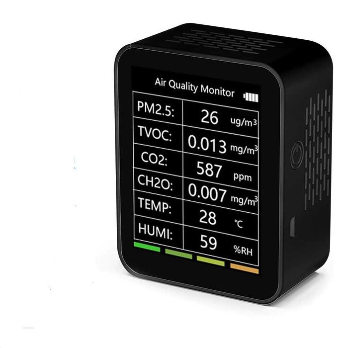 Miernik Jakości Powietrza HCHO/TVOC/PM2,5 / CO2/ Wilg /Temp