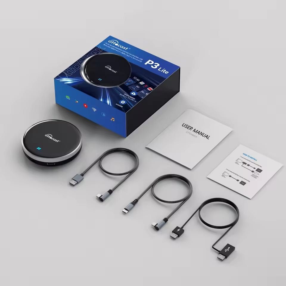 Ottocast P3 Lite авто приставка с Android 12 через CarPlay, YouTube
